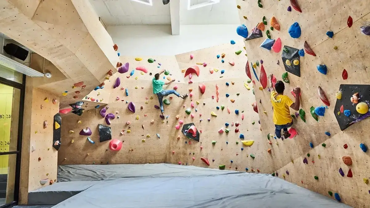 Cơ sở leo núi trong nhà với tường leo và khu tập luyện